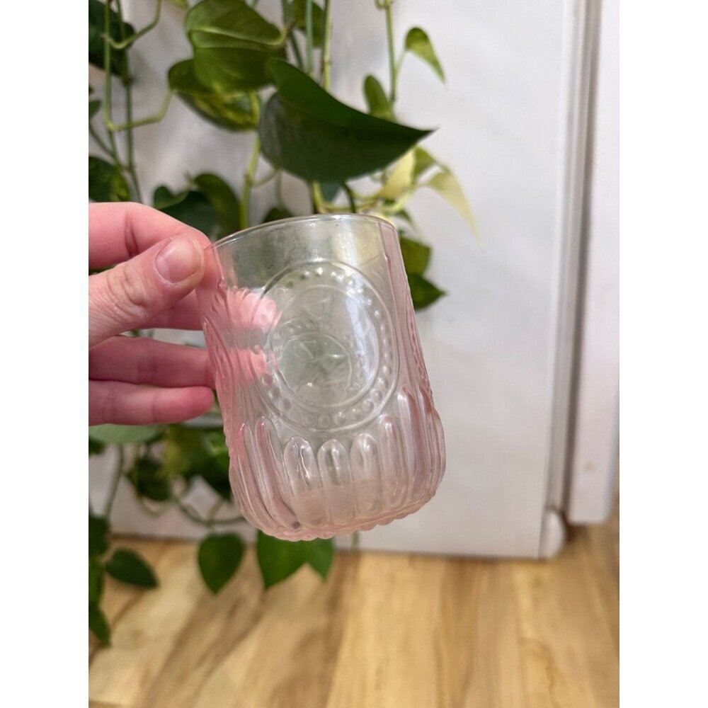 Textured Clear Glass Tumbler Cup